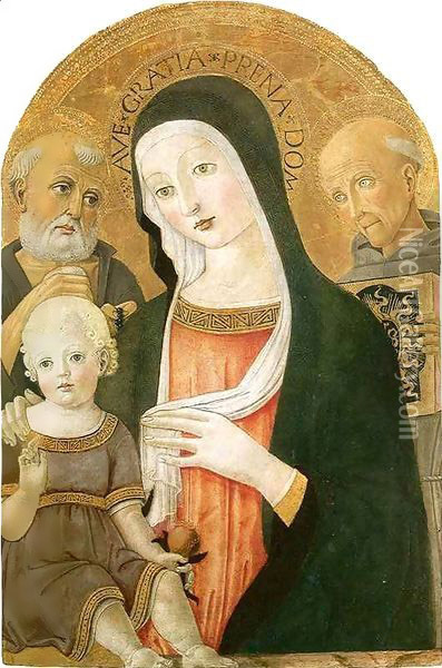 Madonna and Child with Saints Oil Painting - Benvenuto Di Giovanni Guasta