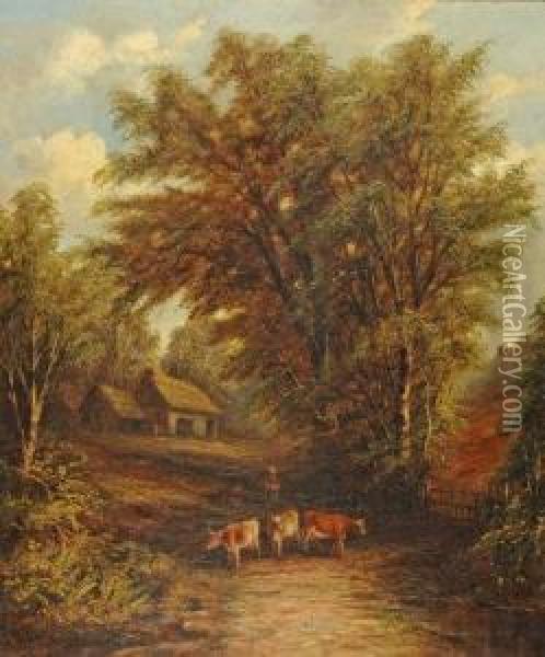 A Rural Landscape Oil Painting - John Mellor