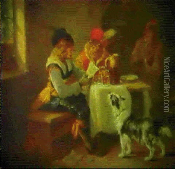 Singes Dans Un Interieur De Taverne Oil Painting - Zacharias Noterman