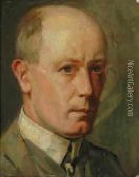 Attributed To Arthur Ernest 
Streeton Sketch Ofscott Oil On Canvas Laid On Board 'this Is A Sketch 
Of Scott Afirst World War Artist By A. Streeton' Inscribed Verso 30 X 24
 Cmprovenance: Private Collection Melbourne Oil Painting - Arthur Ernest Streeton