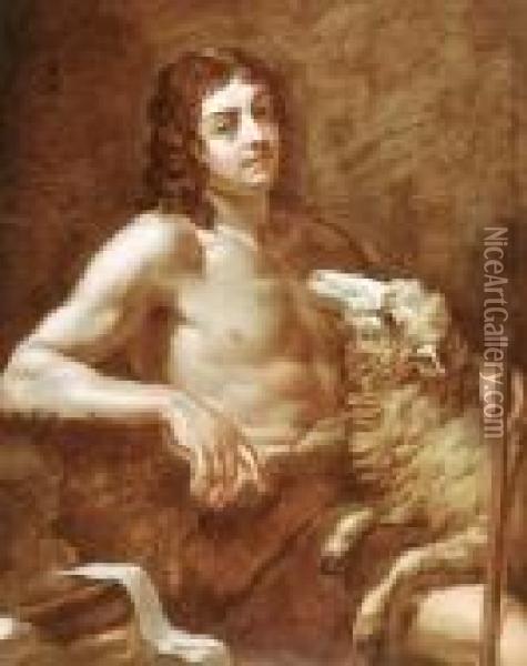 Saint John The Baptist Oil Painting - Giovanni Battista (Baciccio) Gaulli