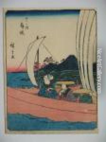 Maisaka Oil Painting - Utagawa or Ando Hiroshige