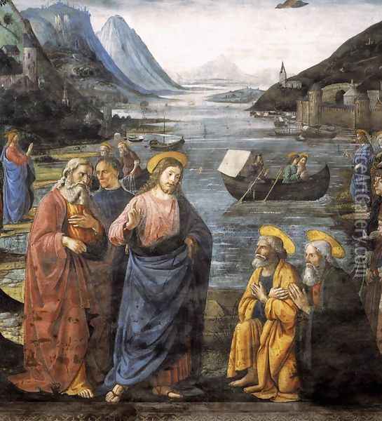 Calling of the Apostles (detail 4) 1481 Oil Painting - Domenico Ghirlandaio