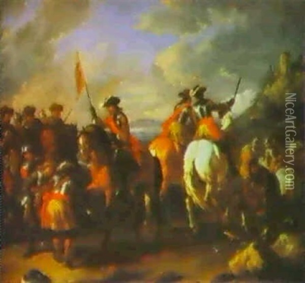 Battle Scenes Oil Painting - Pieter van Bloemen