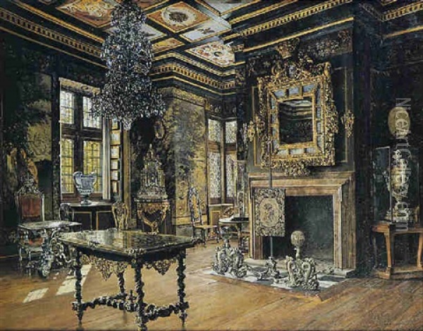 Interno Di Palazzo Oil Painting - Josef Theodor Hansen