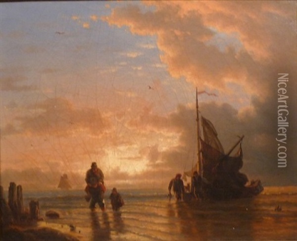 Return At Sunset Oil Painting - Mauritz Frederick Hendrick de Haas