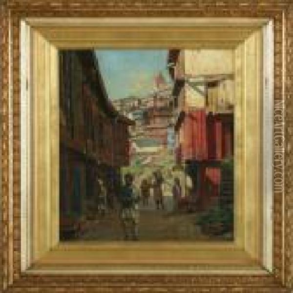 Oriental Scene, Presumably From Cairo Oil Painting - Frederick Goodall