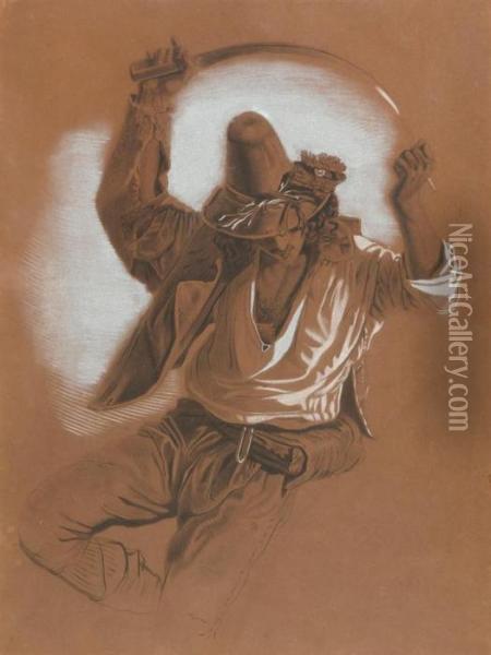 Study Of A Dancing Italian Oil Painting - Louis-Leopold Robert