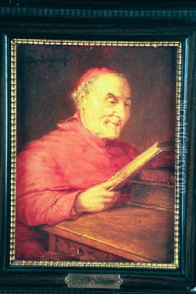 Geistlicher Beim Lesen Oil Painting - Eduard von Gruetzner