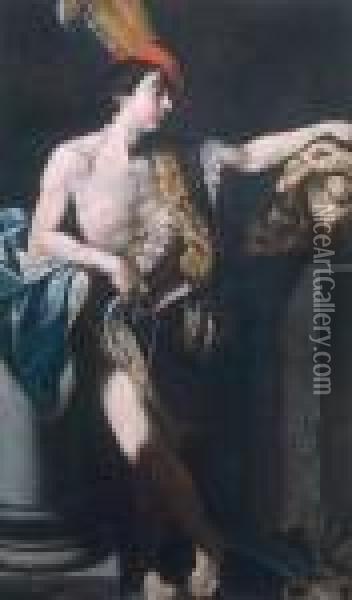 Davide Con La Testa Di Golia Oil Painting - Guido Reni