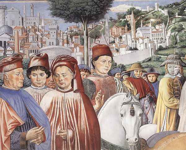 St Augustine Departing for Milan (detail 1) 1464-65 Oil Painting - Benozzo di Lese di Sandro Gozzoli