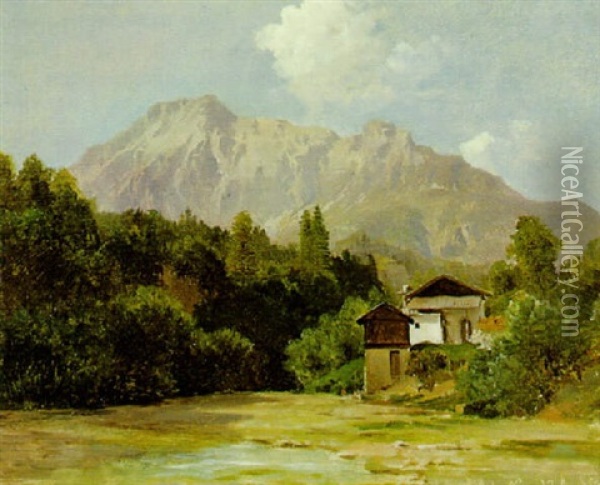 Motiv Beim Grundlsee Oil Painting - Ludwig Georg Eduard Halauska