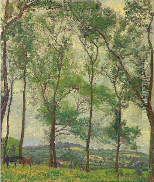 Somerset Landscape, Near Applehayes Oil Painting - Spencer Frederick Gore