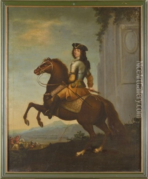 Portrait Equestre Oil Painting - Adam Frans van der Meulen