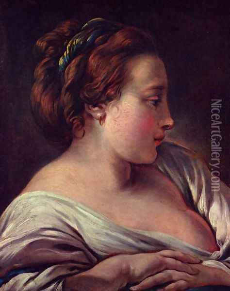 Woman's head Oil Painting - Francois Boucher