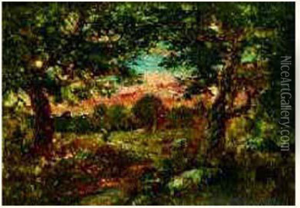 Paysanne Dans Un Sous-bois Oil Painting - Theodore Rousseau