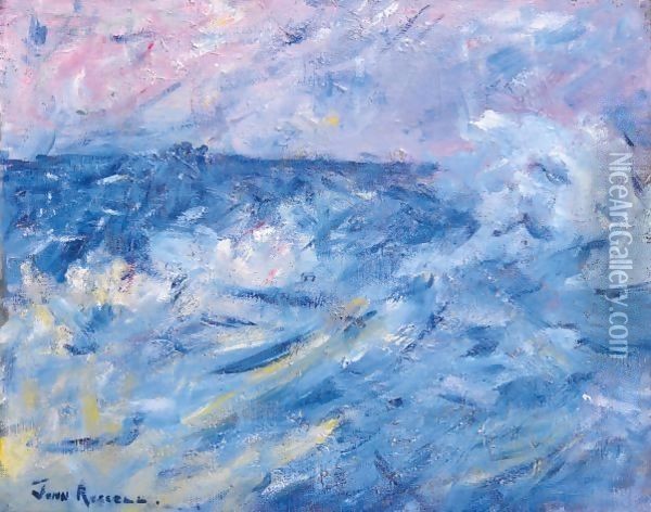 Stormy Sky And Sea, Belle-Ile, Off Brittany Oil Painting - John Peter Russell