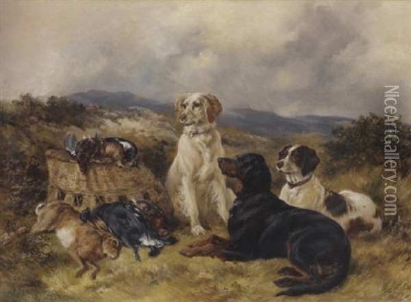 Setters And Game Oil Painting - James Hardy Jr.