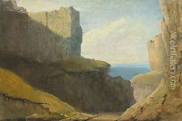 Cheddar Gorge Oil Painting - William Daniell RA