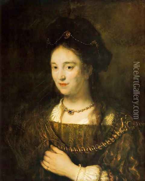 Saskia, the Artist's Wife Oil Painting - Rembrandt Van Rijn