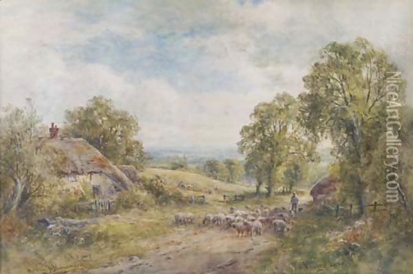 A Sussex lane Oil Painting - Henry John Kinnaird