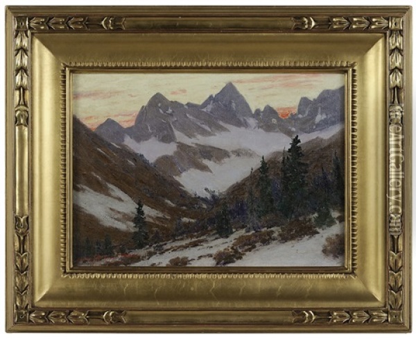 Early Morning In Autumn, Needle Mountains, Colorado Oil Painting - Charles Partridge Adams