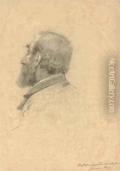 Bartiger Mann im Profil nach links Oil Painting - Gustav Klimt