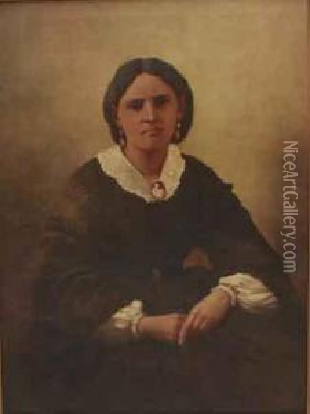 Portrait Of A Woman Oil Painting - Adolph von Menzel