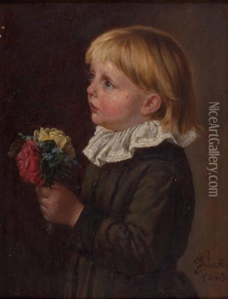 Der Kleine Gratulant Oil Painting - Julius Gunther