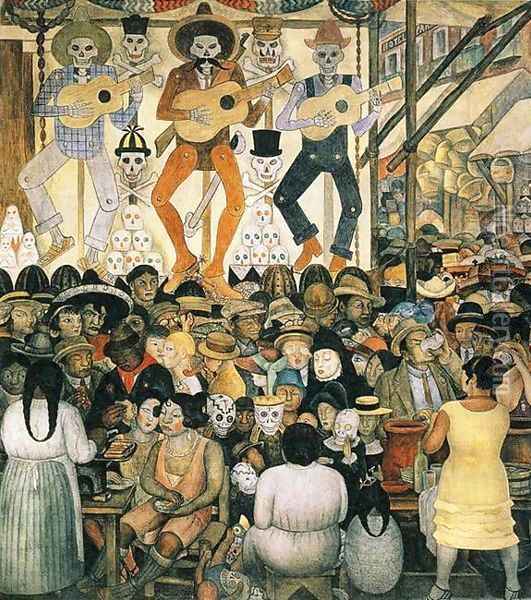 The Day of the Dead 1924 Oil Painting - Diego Rivera