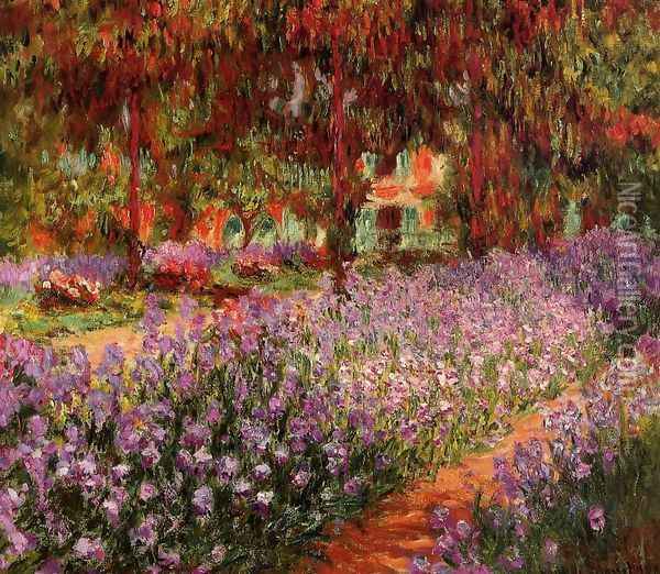 The Garden Aka Irises Oil Painting - Claude Oscar Monet