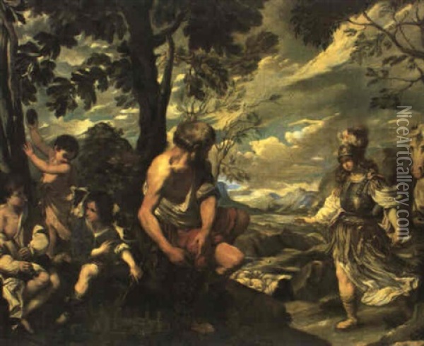 Armida Tra I Pastori Oil Painting - Pietro da Cortona