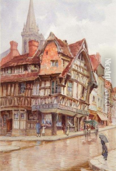Street Corner Lisieux Oil Painting - Mary S. Hagarty