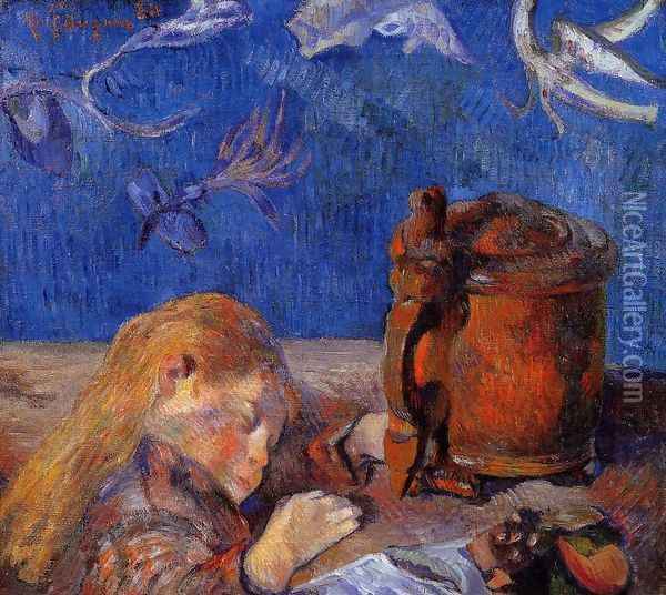 Clovis Gauguin Asleep Oil Painting - Paul Gauguin