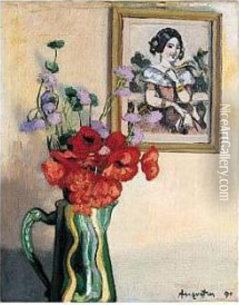 Vase De Fleurs Oil Painting - Louis Anquetin