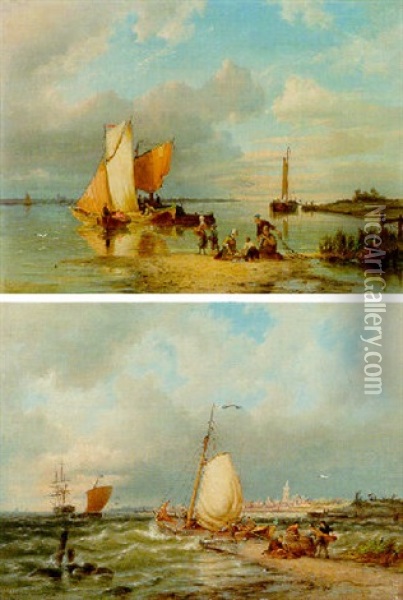 Off Monnikendam, Holland Oil Painting - Pieter Cornelis Dommershuijzen