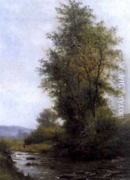 Fluslandschaft Mit Baum Oil Painting - Henri Marcette