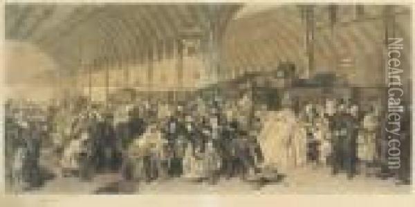 The Railway Station Oil Painting - William Powell Frith