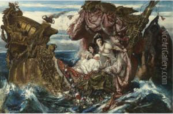 The Shipwreck Of Agrippina Oil Painting - Gustav Wertheimer