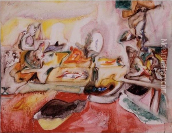 From A High Place Oil Painting - Arshile Gorky