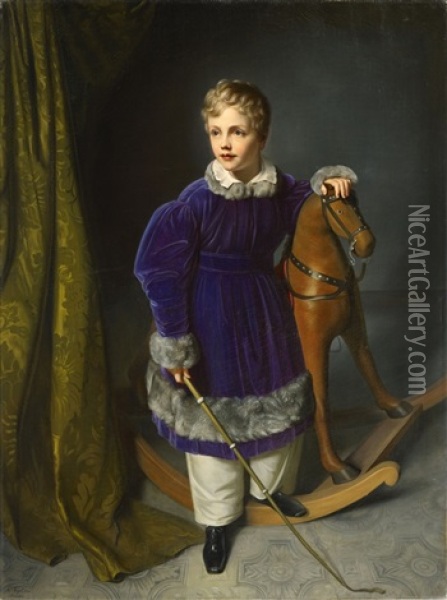 King Albert Of Saxonia As Child Oil Painting - Carl Christian Vogel von Vogelstein