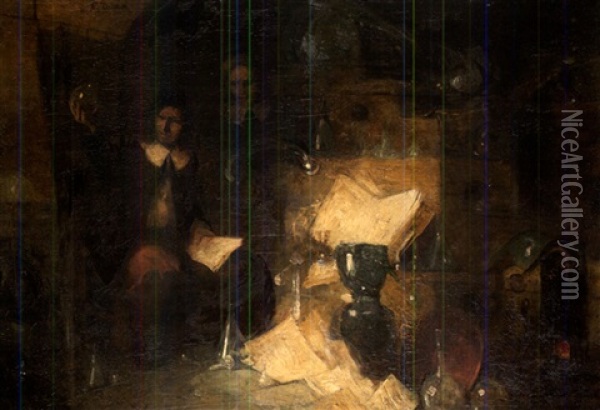 Die Alchemisten Oil Painting - Carl Duxa