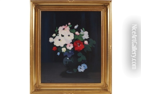 Still Life Of Flowers Oil Painting - Sir James Stuart