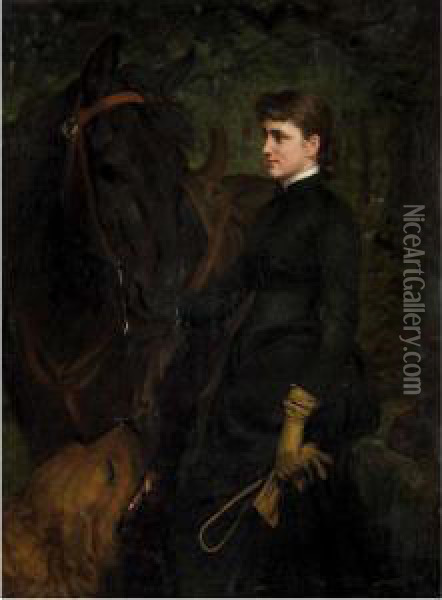Equestrian Oil Painting - Charles Yardley Turner