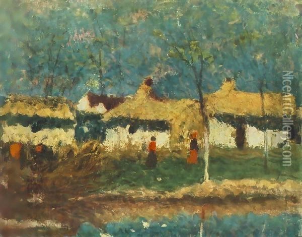 Farm 1920 Oil Painting - Jeno Remsey