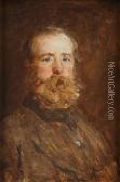 Portrait Of Joseph Henderson Rsw, Marine Painter Oil Painting - William McTaggart
