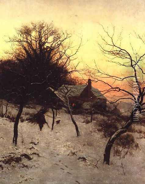 Mid-winter at Abinger Hammer, near Dorking, 1892 Oil Painting - Edward Wilkins Waite