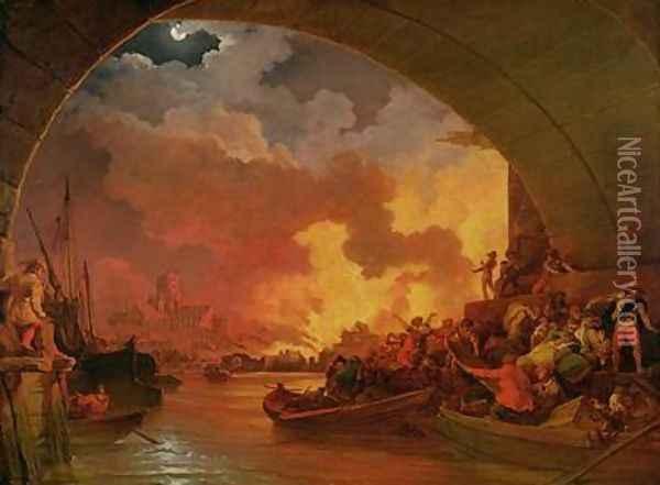 The Great Fire of London 1797 Oil Painting - Philip Jacques de Loutherbourg