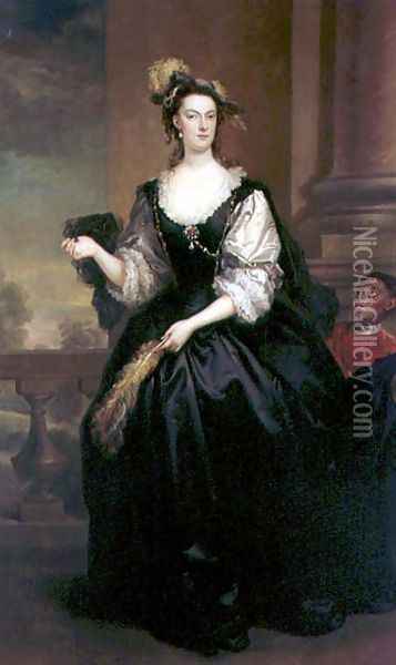 Portrait of Anne Howard, Lady Yonge Oil Painting - John Vanderbank