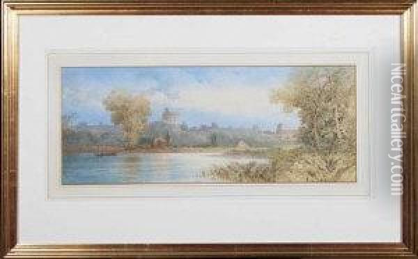Windsor Castle From The River Oil Painting - Edward M. Richardson